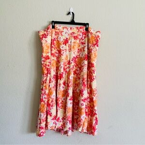 Woman Within 2X Floral A-Line Skirt in yellow and Orange summer casual vacation